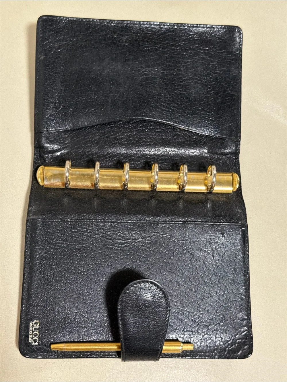 Gucci planner Classic Black with Gold Pen